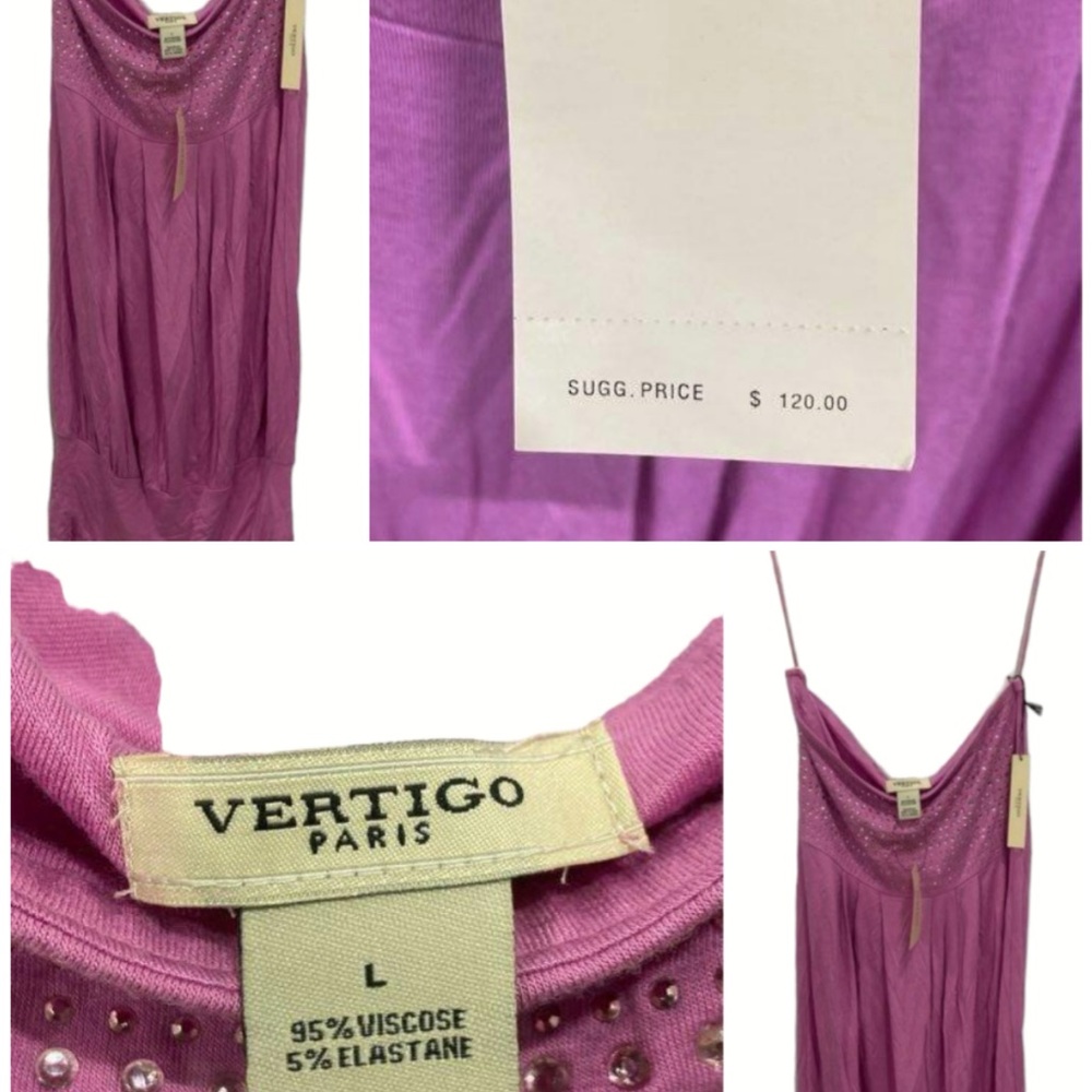Vertigo Paris Lilac Rhinestone Embellished Dress NWT $120